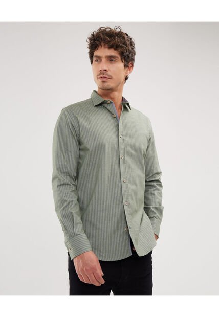 Camisa Para Hombre Manga Larga Sin Bolsillo Color Verde  Marca Patprimo #44013002