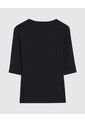 Camiseta  Para Mujer Manga 3/4 Cuello Redondo Color Negro Marca Patprimo #30097785 de Patprimo