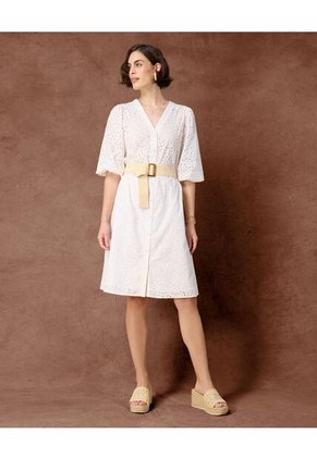 Vestido  Para Mujer M 3/4 Medio Color Blanco Marca Patprimo #30171096