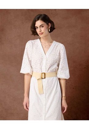 Vestido  Para Mujer M 3/4 Medio Color Blanco Marca Patprimo #30171096