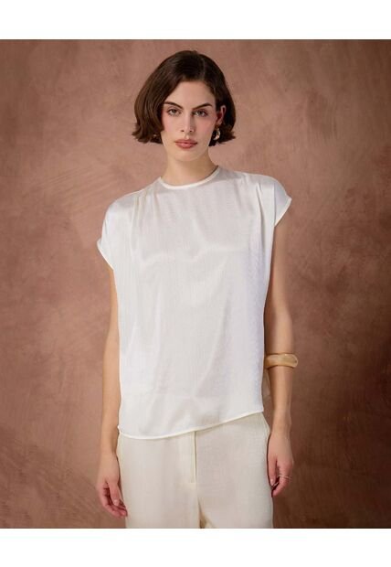 Blusa  Para Mujer Manga Corta Color Blanco Marca Patprimo #30123648