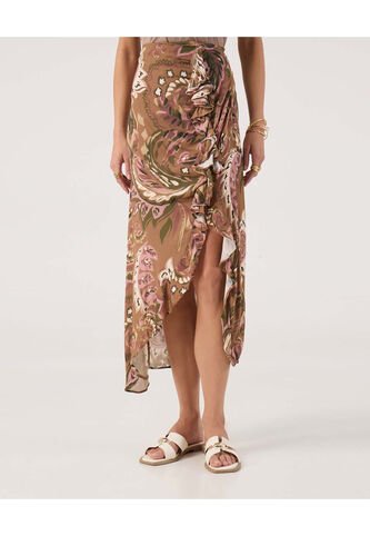 Falda Para Mujer Largo Color Café Marca Patprimo #30140406 Patprimo