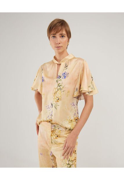 Blusa Para Mujer Manga Corta Color Café  Marca Patprimo #30123251