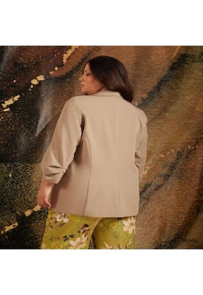 Blazer Manga 3/4 Con Solapa Curva Para Mujer Negro Patprimo