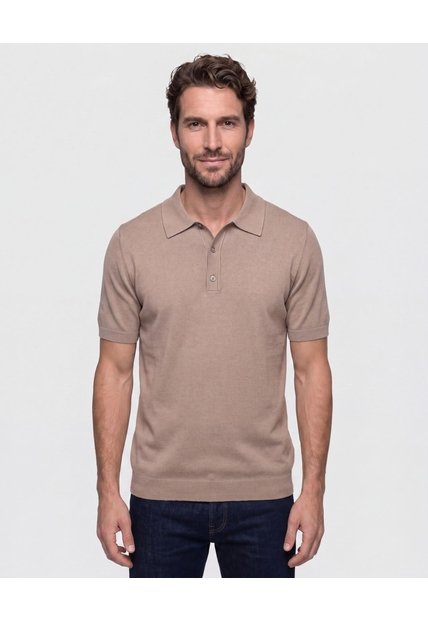 Polo Tejida Unicolor  Para Hombre Crudo Patprimo