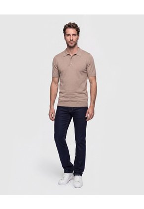 Polo Tejida Unicolor  Para Hombre Crudo Patprimo