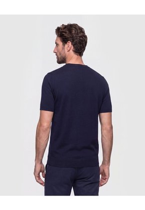 Camiseta Tejida Unicolor  Para Hombre Azul Patprimo