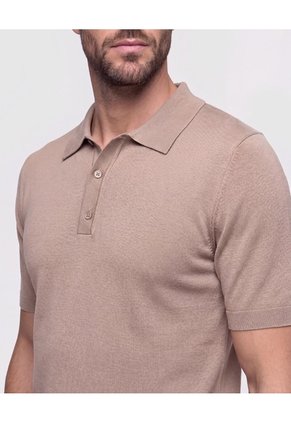 Polo Tejida Unicolor  Para Hombre Crudo Patprimo
