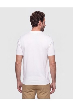 Camiseta Tejida Unicolor Para Hombre Crema Patprimo