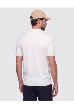Polo Tejida Unicolor  Para Hombre Crema Patprimo