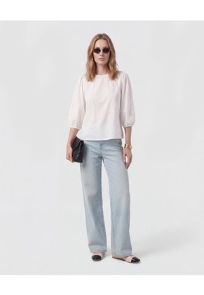Blusa Manga 3/4 Bordada  Para Mujer Crudo Patprimo