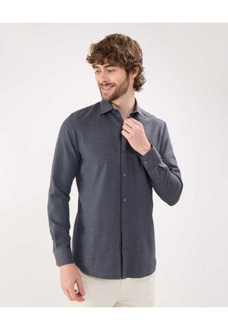 Camisa Para Hombre Manga Larga Sin Bolsillo Color Gris Oscuro Marca Patprimo #44013070 Patprimo