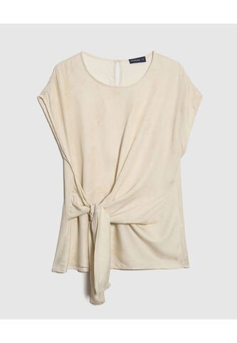 Blusa Estampada Con Anudado  Para Mujer Café Patprimo Patprimo