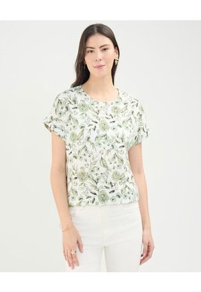 Blusa Para Mujer Manga Corta Color Verde Marca Patprimo #30123455