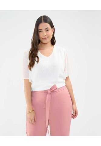 Blusa Para Mujer Manga Corta Color Blanco Marca Patprimo #14121373 Patprimo