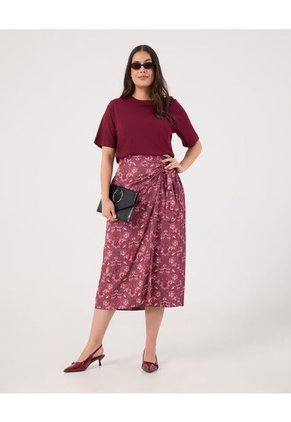Falda Para Mujer Largo Color Vino Marca Patprimo #14140063