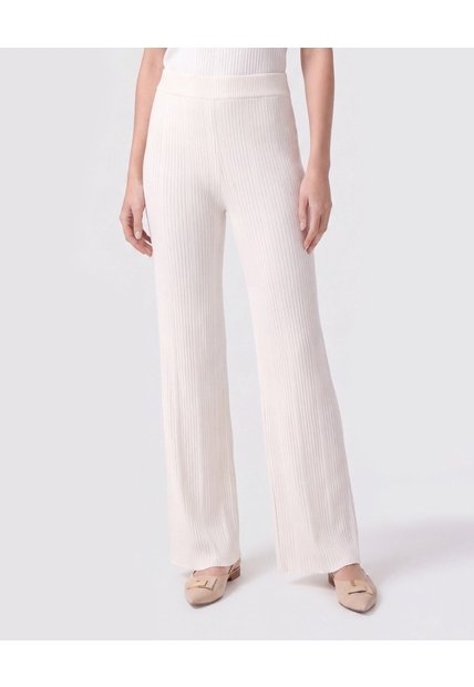 Pantalón De Caída Fluida Mujer  Para Mujer Crema Patprimo