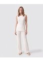Pantalón De Caída Fluida Mujer  Para Mujer Crema Patprimo de Patprimo