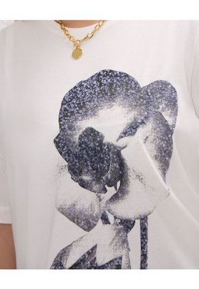 Camiseta Para Mujer Manga Corta Color Crema Marca Patprimo #14091406