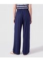 Pantalón De Bota Ancha Con Cordón Para Mujer  Para Mujer Azul Patprimo de Patprimo
