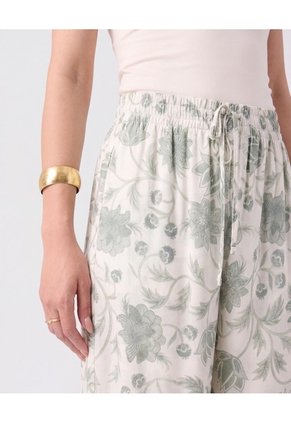 Pantalón Fluido Con Elástico Para Mujer  Para Mujer Verde Patprimo