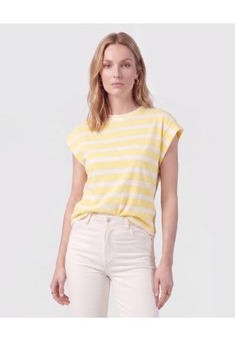 Camiseta Manga Sisa Con Doblez Para Mujer  Para Mujer Amarillo Patprimo Patprimo