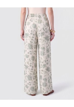 Pantalón Fluido Con Elástico Para Mujer  Para Mujer Verde Patprimo
