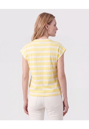 Camiseta Manga Sisa Con Doblez Para Mujer Para Mujer Amarillo Patprimo