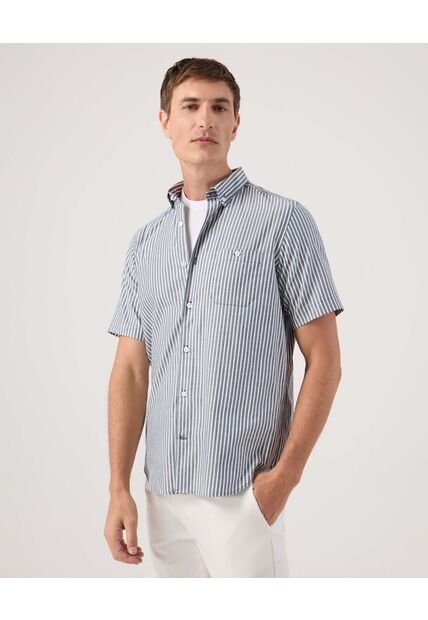 Camisa Para Hombre Manga Corta Con Bolsillo Cuello Button D Color Azul Marca Patprimo #44013171