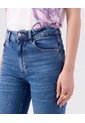 Jean Straight De Tiro Medio Para Mujer  Para Mujer Azul Patprimo de Patprimo