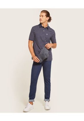 Polo Para Hombre Cuello Maquina Con Bolsillo Color Azul Oscuro Marca Patprimo #44111106