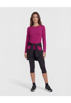 Camiseta Manga Larga Espalda Abierta Para Mujer Morado Patprimo