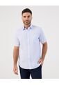 Camisa De Manga Corta Regular Fit   Para Hombre Azul Patprimo de Patprimo