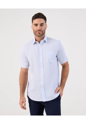 Camisa De Manga Corta Regular Fit   Para Hombre Azul Patprimo Patprimo