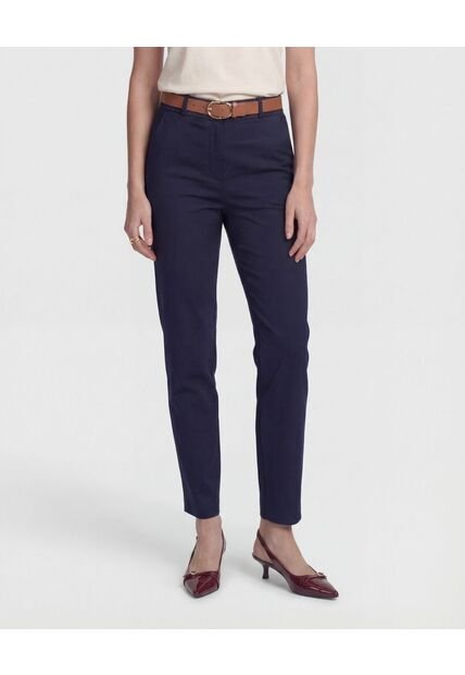 Pantalón Unicolor Tipo Chino   Para Mujer Azul Patprimo
