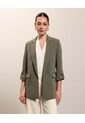 Blazer Unicolor Con Charreteras  Para Mujer Verde Patprimo de Patprimo