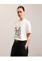 Camiseta  Para Mujer Manga Corta Moda Color Crudo Marca Patprimo #30097861 de Patprimo
