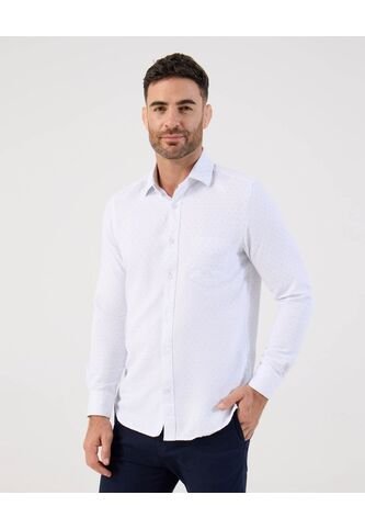 Camisa  Para Hombre Manga Larga Con Bolsillo Cuello I Color Blanco Marca Patprimo #44017341 Patprimo