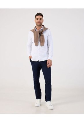Camisa  Para Hombre Manga Larga Con Bolsillo Cuello I Color Blanco Marca Patprimo #44017341