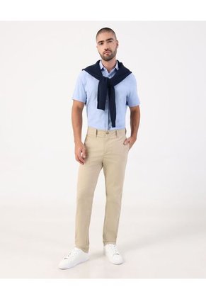 Camisa Formal Manga Corta   Para Hombre Blanco Patprimo