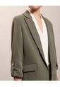 Blazer Unicolor Con Charreteras  Para Mujer Verde Patprimo de Patprimo