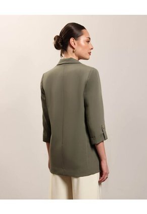 Blazer Unicolor Con Charreteras  Para Mujer Verde Patprimo