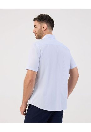 Camisa De Manga Corta Regular Fit   Para Hombre Azul Patprimo