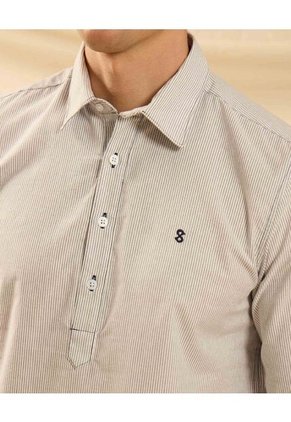 Camisa De Rayas Con Pechera   Para Hombre Azul Patprimo
