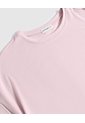 Camiseta Manga Corta Con Doblez  Curvy  Para Mujer Rosa Patprimo de Patprimo