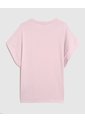 Camiseta Manga Corta Con Doblez  Curvy  Para Mujer Rosa Patprimo de Patprimo