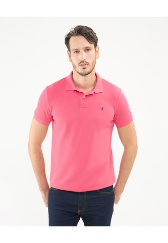 Polo Tejida Básica  Para Hombre Rosa Patprimo Patprimo