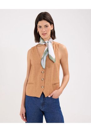 Chaleco Para Mujer  Color Café Claro Marca Patprimo #30250033