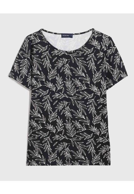 Camiseta Manga Corta Estampada  Para Mujer Gris Patprimo