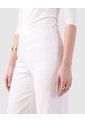 Pantalón De Bota Ancha Con Encaje Para Mujer  Para Mujer Blanco Patprimo de Patprimo